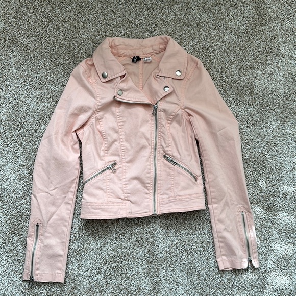 H & M Divided Light Pink Denim-like Jacket Size S - Picture 9 of 10